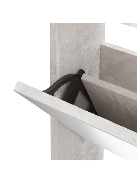 Botník se zrcadlem 3patrový betonově šedá 63x17x102,5 cm