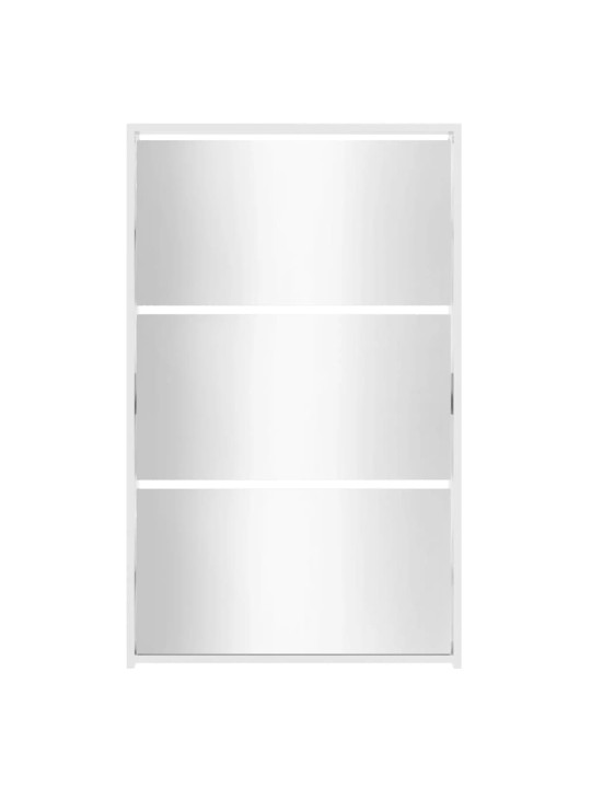 Botník se zrcadlem 3patrový bílá s vysokým leskem 63x17x102,5cm
