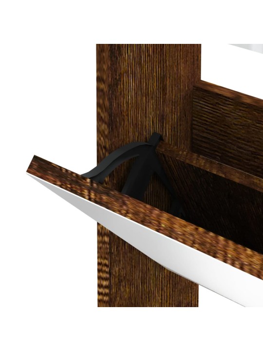 Botník se zrcadlem 3patrový kouřový dub 63x17x102,5 cm