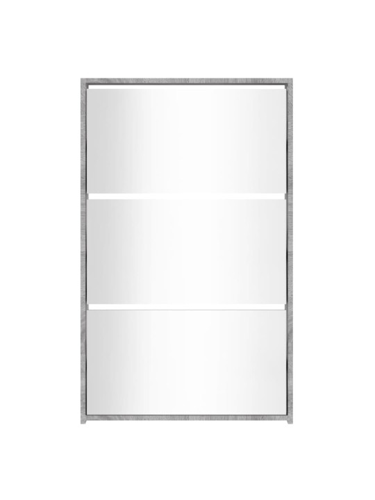 Botník se zrcadlem 3patrový šedá sonoma 63x17x102,5 cm