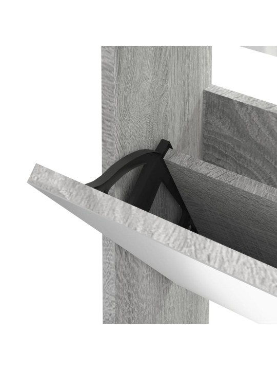 Botník se zrcadlem 3patrový šedá sonoma 63x17x102,5 cm