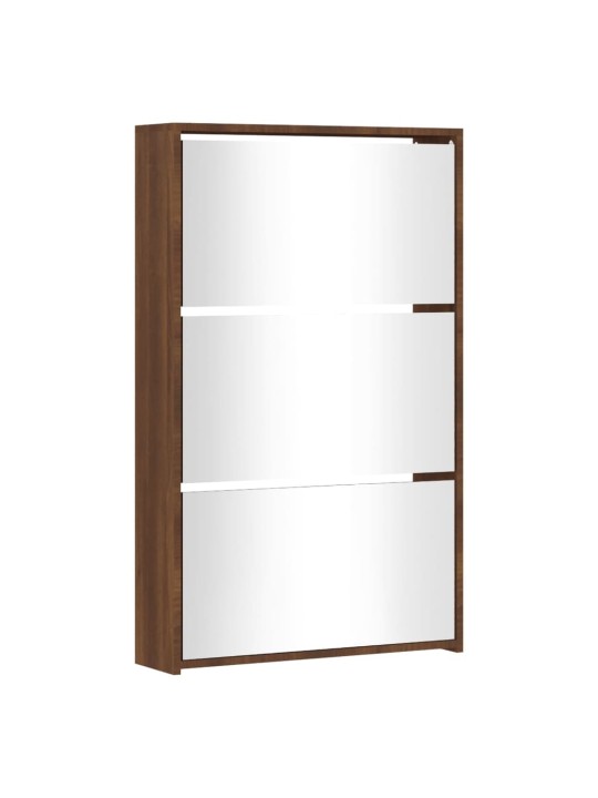 Botník se zrcadlem 3patrový hnědý dub 63x17x102,5 cm