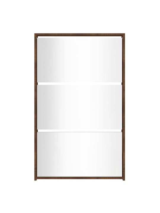 Botník se zrcadlem 3patrový hnědý dub 63x17x102,5 cm