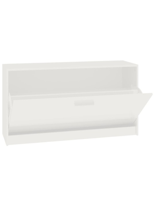 Botníková lavice bílá vysoký lesk 80x24x45 cm kompozitní dřevo