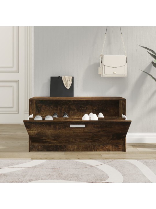 Lavice s botníkem kouřový dub 80x24x45 cm kompozitní dřevo