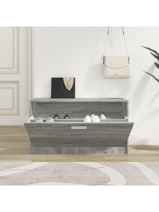 Lavice s botníkem šedá sonoma 80x24x45 cm kompozitní dřevo