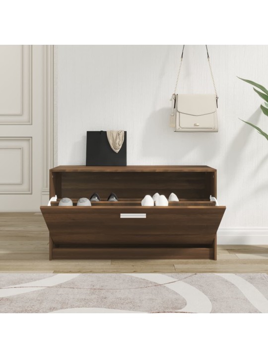 Lavice s botníkem hnědý dub 80x24x45 cm kompozitní dřevo