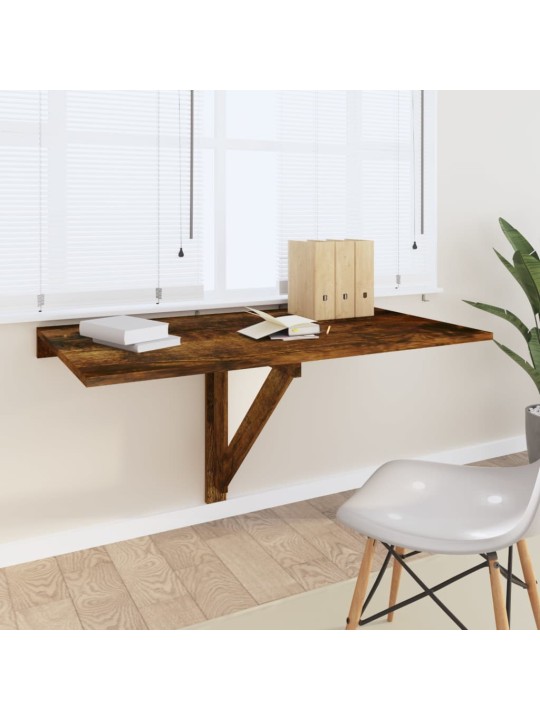 Nástěnný sklápěcí stůl kouřový dub 100x60x56cm kompozitní dřevo