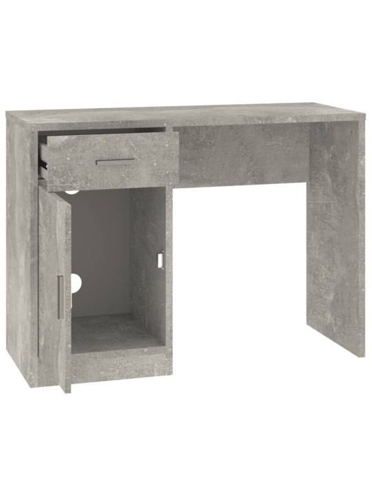 Psací stůl zásuvka a skříňka betonově šedý 100x40x73cm kompozit