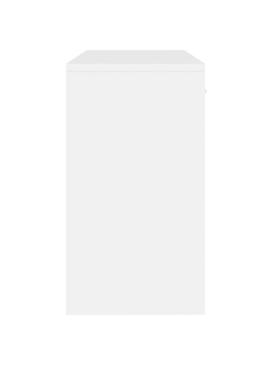 Psací stůl zásuvka a skříňka lesklý bílý 100x40x73 cm kompozit