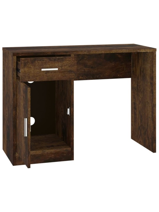 Psací stůl zásuvka a skříňka kouřový dub 100x40x73 cm kompozit