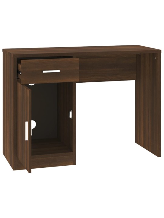 Psací stůl zásuvka a skříňka hnědý dub 100x40x73 cm kompozit