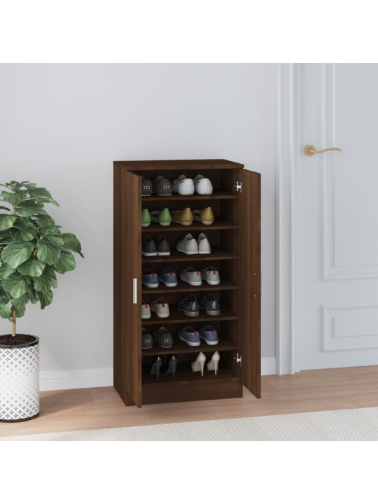 Botník hnědý dub 55x35x108 cm kompozitní dřevo