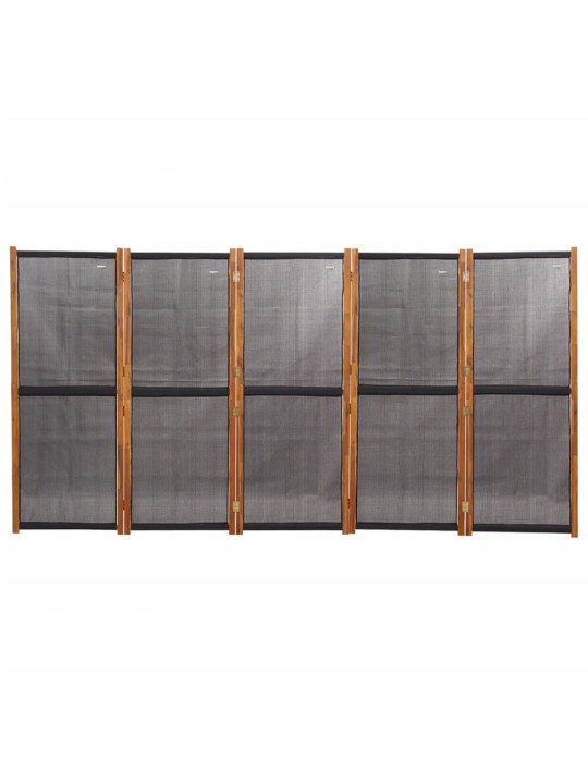 5dílný paraván černý 350 x 180 cm
