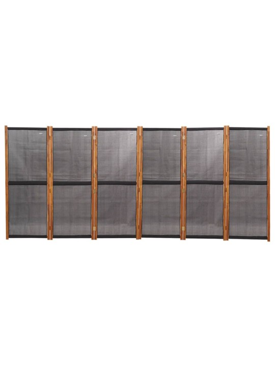 6dílný paraván černý 420 x 180 cm