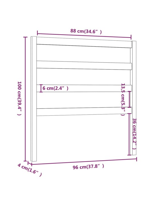 Čelo postele 96 x 4 x 100 cm masivní borovice