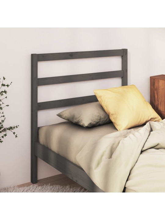 Čelo postele šedé 96 x 4 x 100 cm masivní borovice