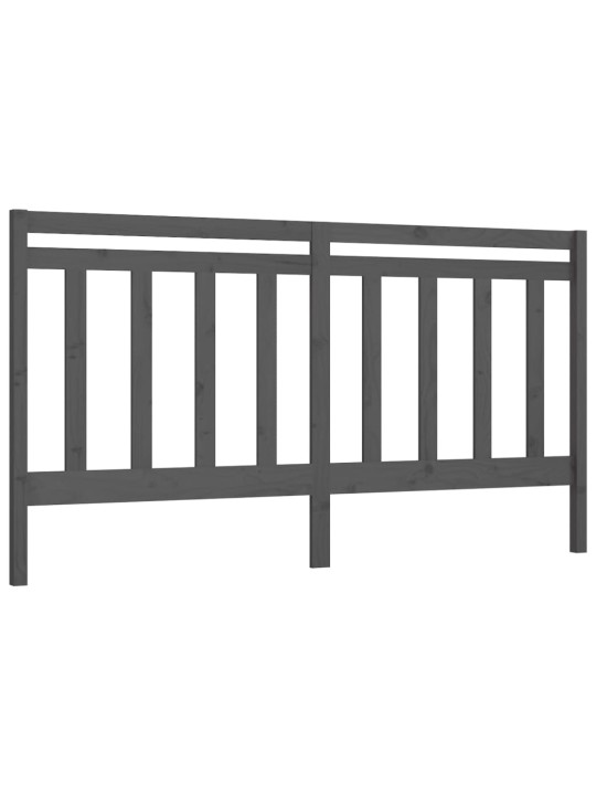 Čelo postele šedé 206 x 4 x 100 cm masivní borovice