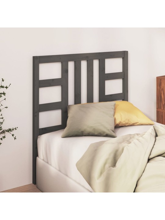 Čelo postele šedé 106 x 4 x 100 cm masivní borovice
