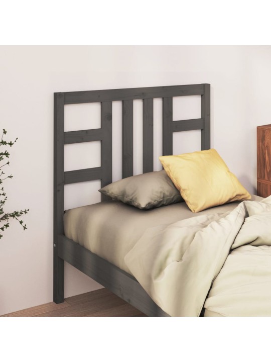 Čelo postele šedé 106 x 4 x 100 cm masivní borovice