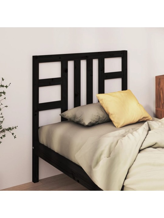 Čelo postele černé 106 x 4 x 100 cm masivní borovice