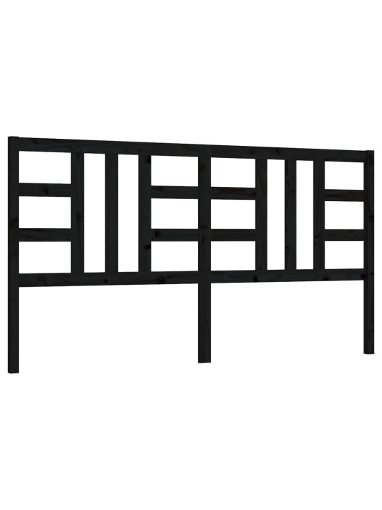 Čelo postele černé 206 x 4 x 100 cm masivní borovice