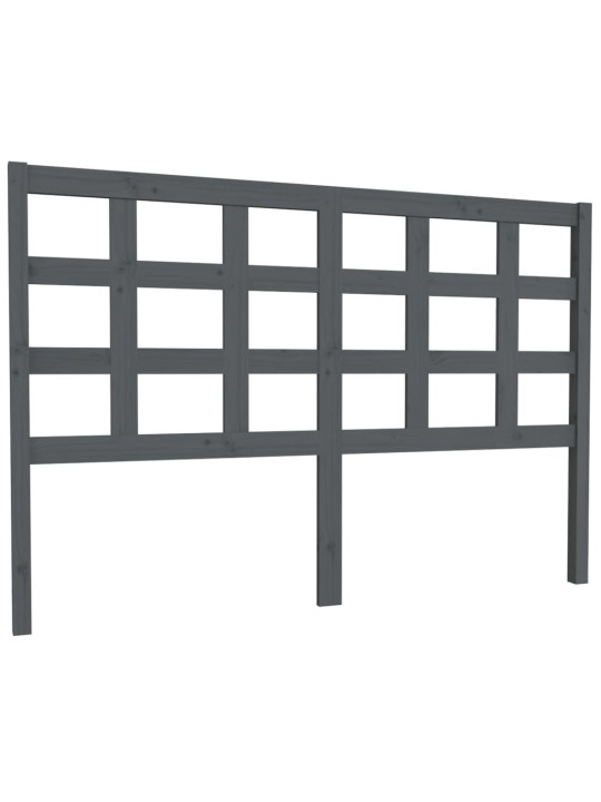 Čelo postele šedé 145,5 x 4 x 100 cm masivní borovice
