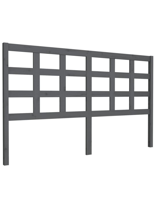 Čelo postele šedé 165,5 x 4 x 100 cm masivní borovice