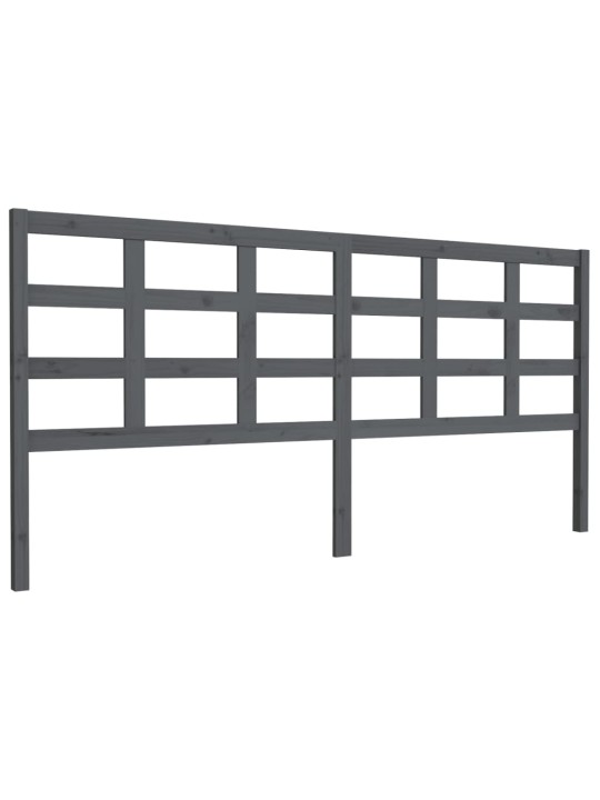Čelo postele šedé 205,5 x 4 x 100 cm masivní borovice