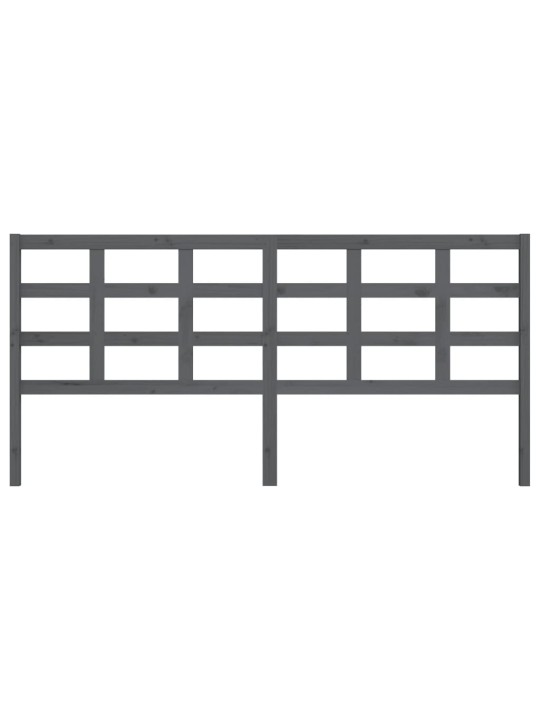 Čelo postele šedé 205,5 x 4 x 100 cm masivní borovice