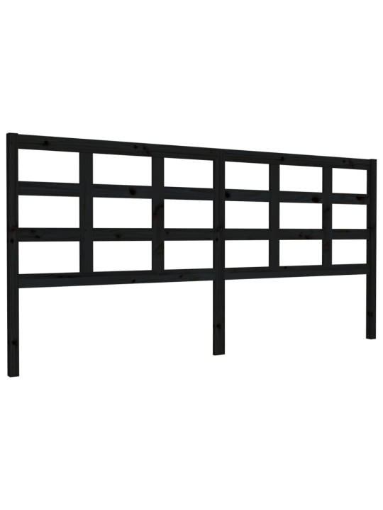Čelo postele černé 205,5 x 4 x 100 cm masivní borovice