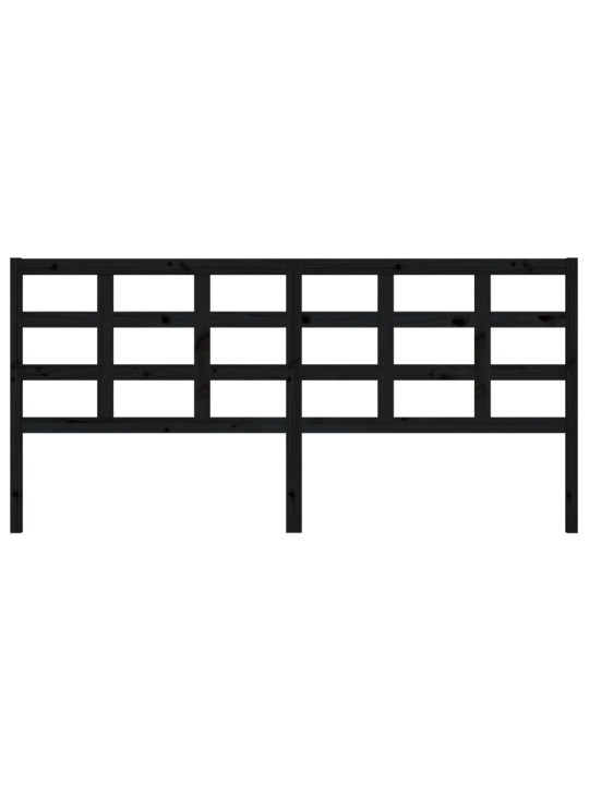 Čelo postele černé 205,5 x 4 x 100 cm masivní borovice
