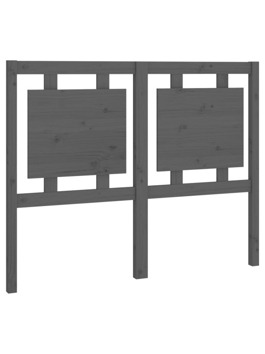 Čelo postele šedé 125,5 x 4 x 100 cm masivní borovice