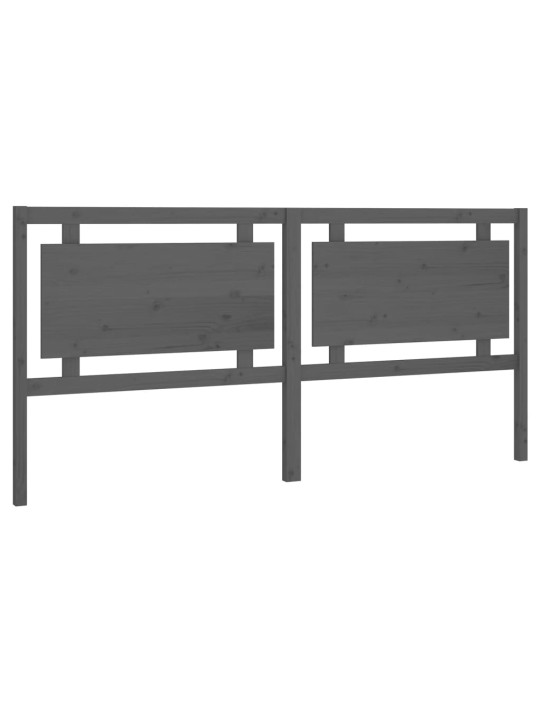 Čelo postele šedé 205,5 x 4 x 100 cm masivní borovice