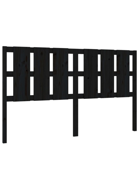 Čelo postele černé 165,5 x 4 x 100 cm masivní borovice