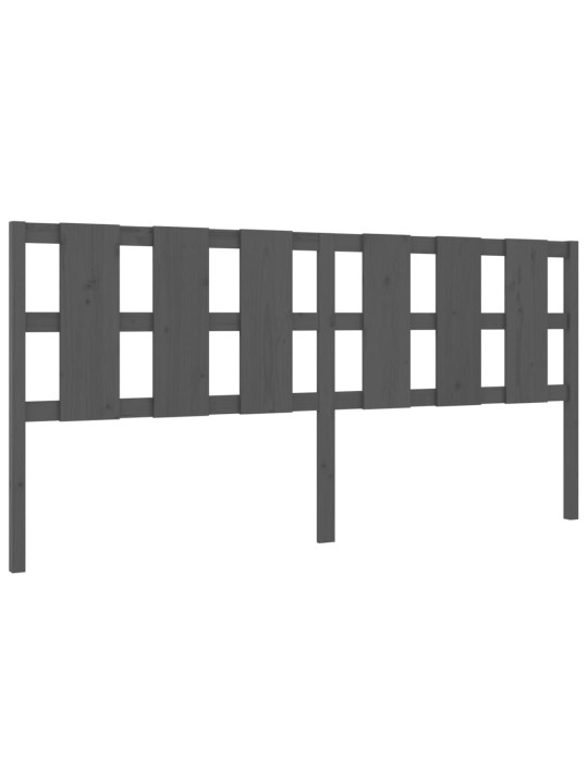 Čelo postele šedé 205,5 x 4 x 100 cm masivní borovice