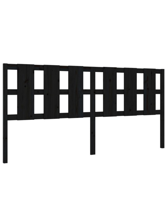 Čelo postele černé 205,5 x 4 x 100 cm masivní borovice