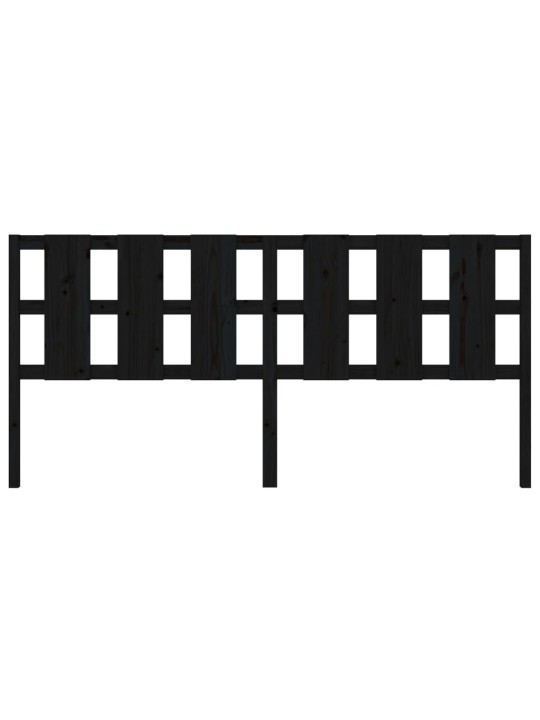 Čelo postele černé 205,5 x 4 x 100 cm masivní borovice