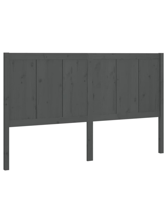 Čelo postele šedé 125,5 x 4 x 100 cm masivní borovice