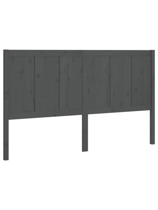 Čelo postele šedé 125,5 x 4 x 100 cm masivní borovice