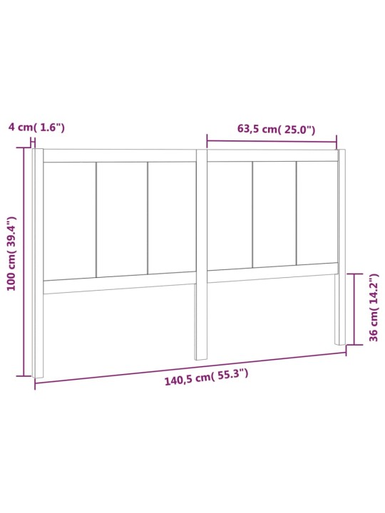 Čelo postele 140,5 x 4 x 100 cm masivní borovice
