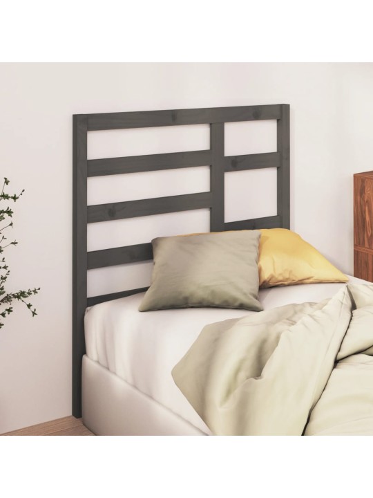 Čelo postele šedé 106 x 4 x 104 cm masivní borovice