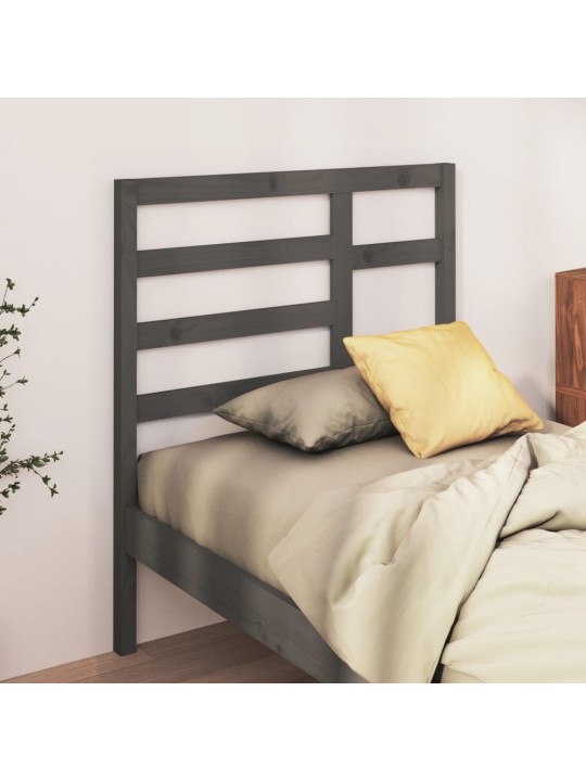 Čelo postele šedé 106 x 4 x 104 cm masivní borovice
