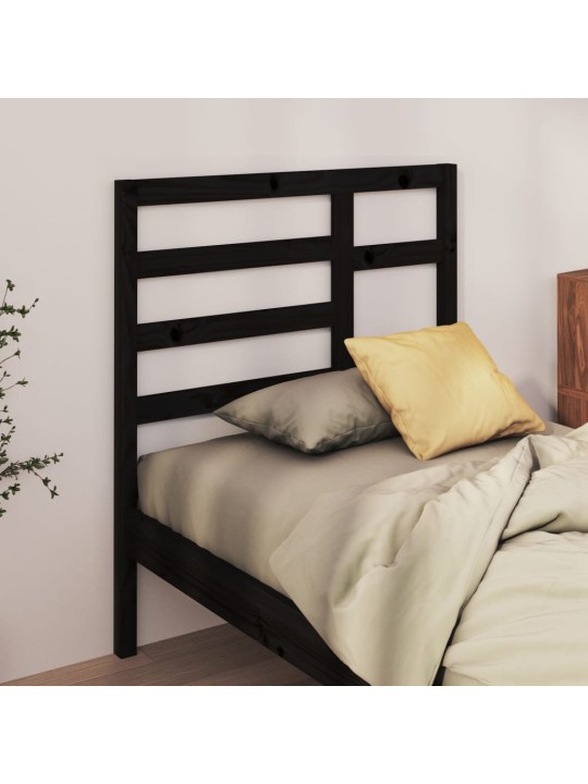 Čelo postele černé 106 x 4 x 104 cm masivní borovice