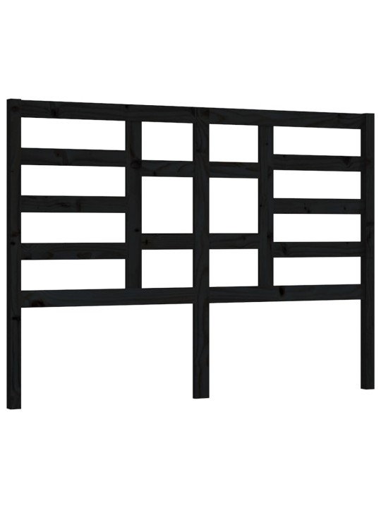 Čelo postele černé 126 x 4 x 104 cm masivní borovice