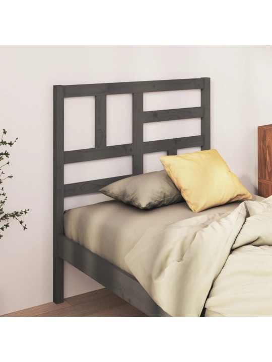 Čelo postele šedé 96 x 4 x 104 cm masivní borovice