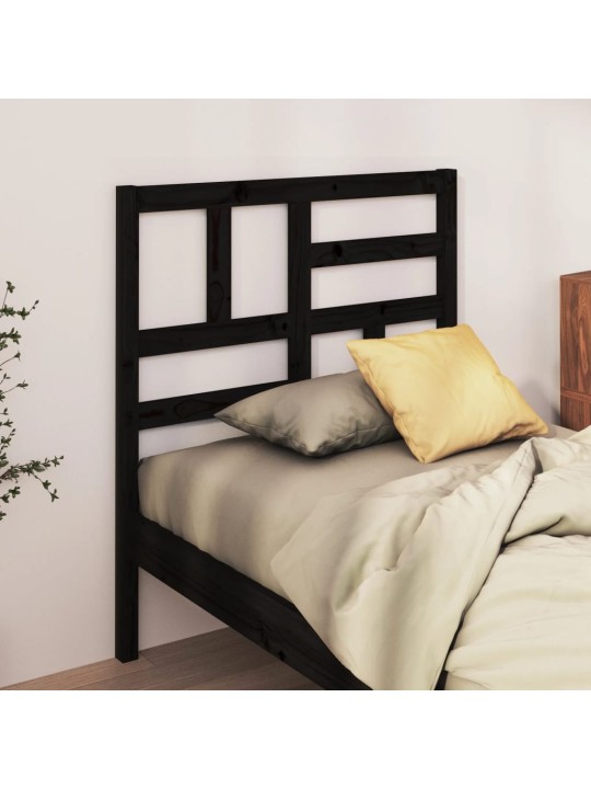 Čelo postele černé 106 x 4 x 104 cm masivní borovice
