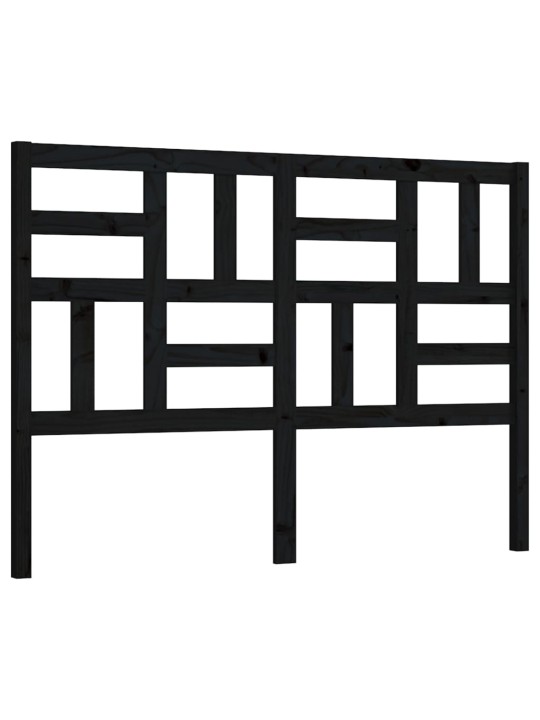 Čelo postele černé 126 x 4 x 104 cm masivní borovice