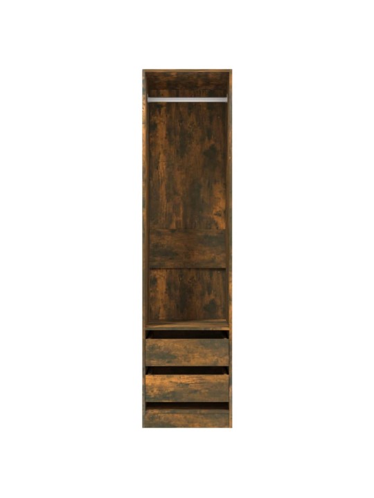 Šatní skříň se zásuvkami kouřový dub 50 x 50 x 200 cm kompozit