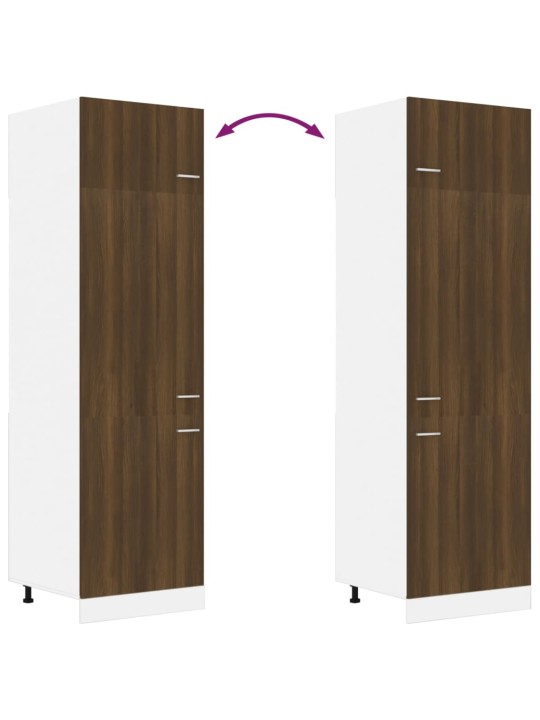 Skříň na lednici hnědý dub 60 x 57 x 207 cm kompozitní dřevo